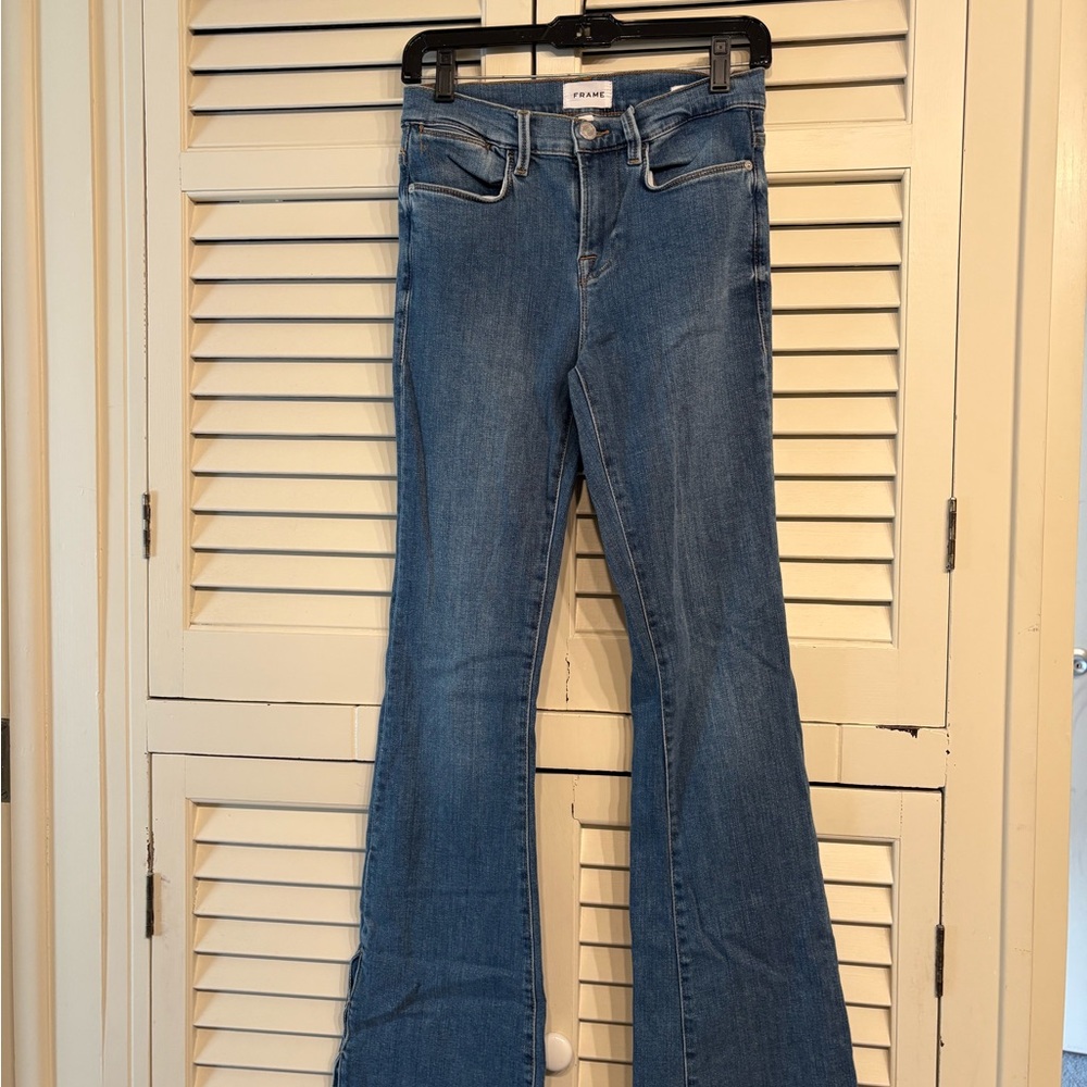 Frame Denim Classic Blue Wide Leg Jeans